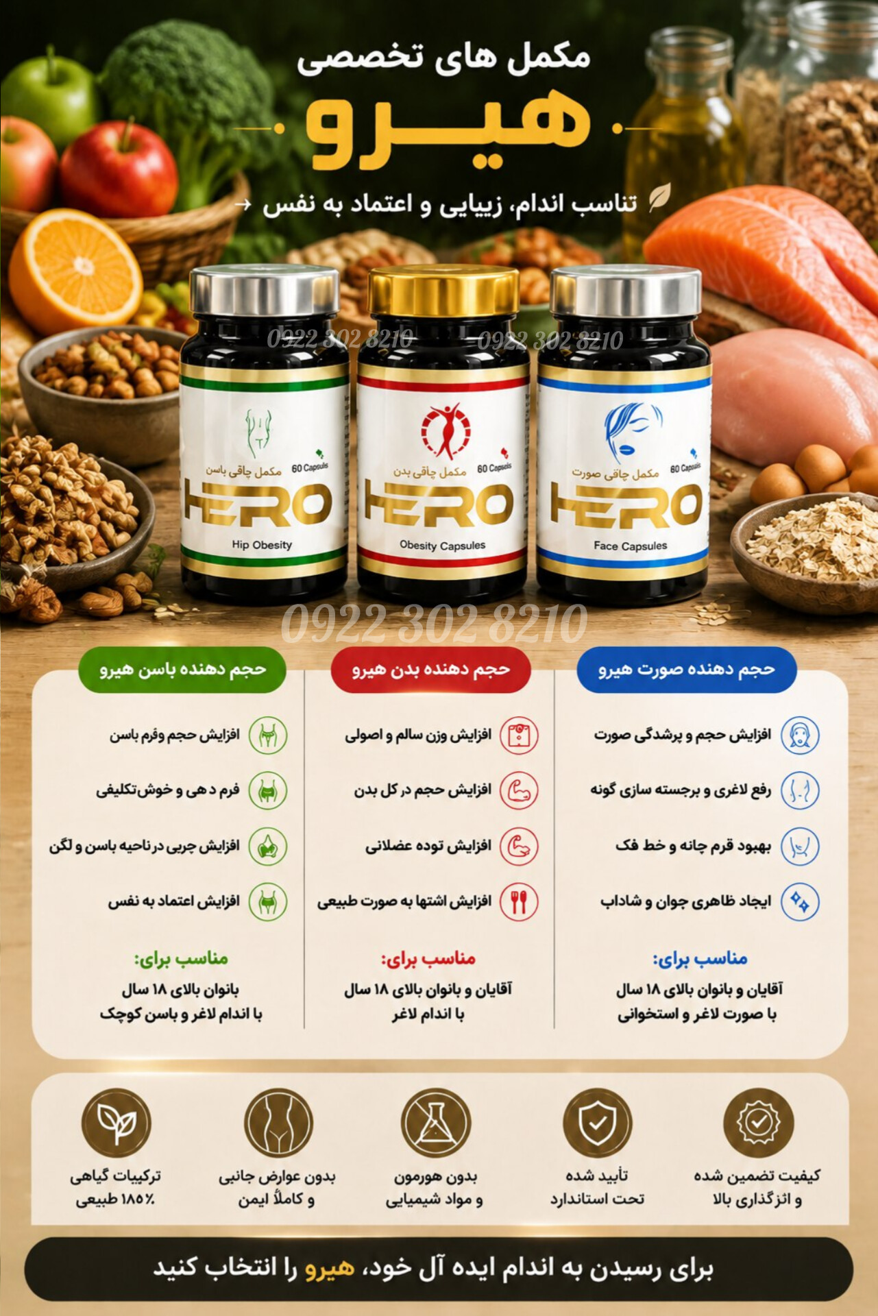 چاقی و حجم دهنده ۶۰ عددی